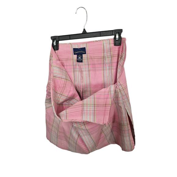 VNTG Y2K Charter Club Bubblegum Pink Plaid Golf Skort Sz 12 Cotton Stretch - Picture 4 of 8